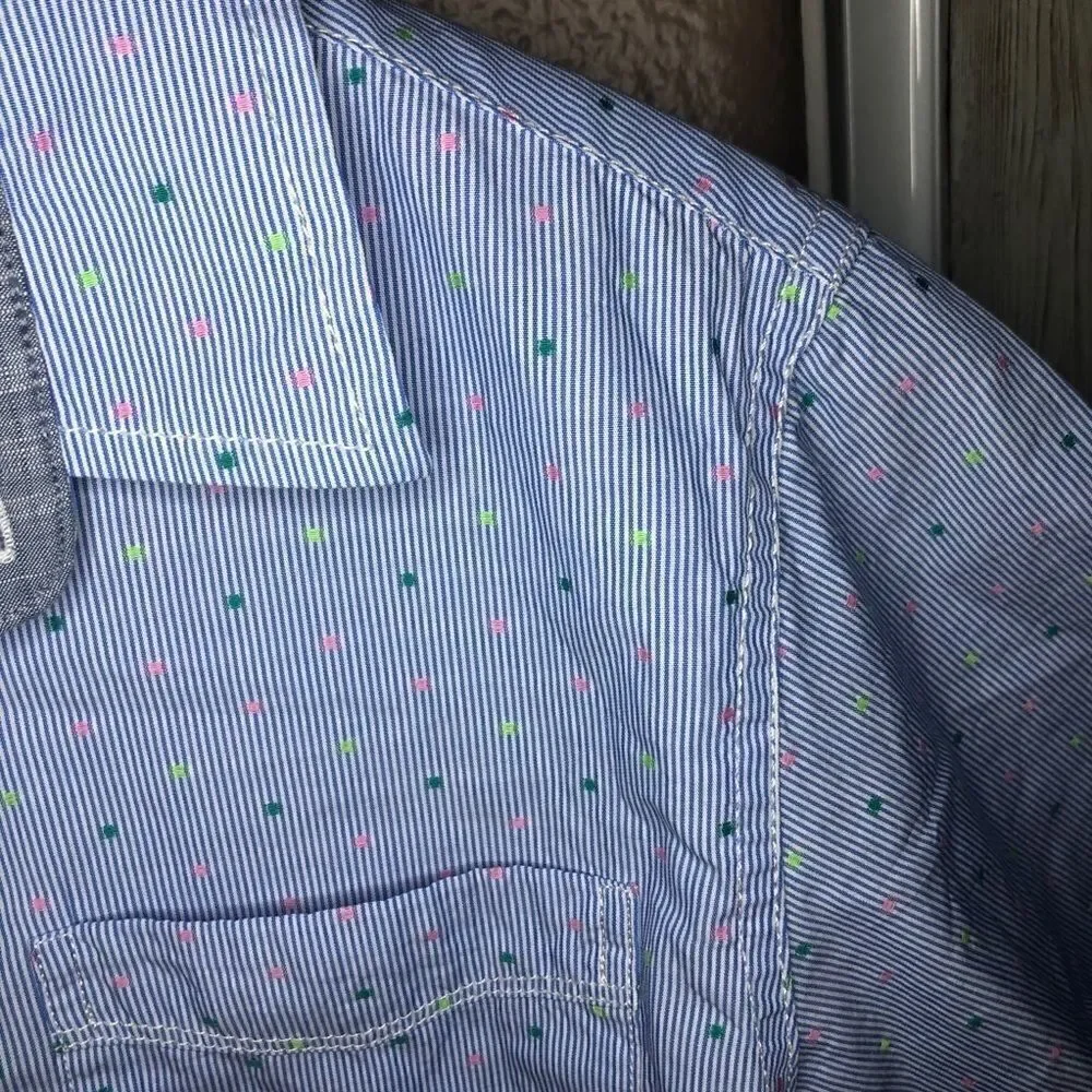 Cat & Jack Short Sleeve Button-Down Dot Shirt